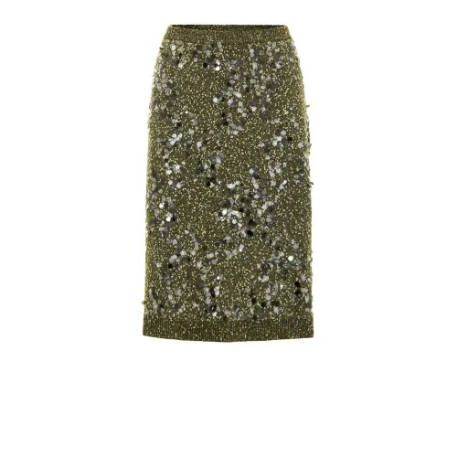 Gucci Sequined Knit Skirt — Green