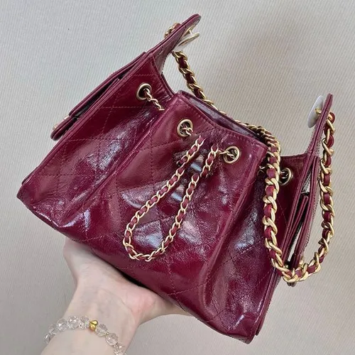 20A Upgrade Mirror Quality Designer 25 Bag Small Medium Shopping Bags Caviar Leather Hobo Handbags for Travel Quilted Shoulder Chain Bags Burgundy Purse
