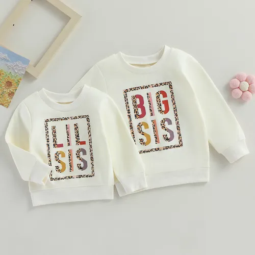 Citgeett Autumn Kids Toddler Girls Sweatshirts Long Sleeve Leopard Letter Print Loose Pullovers Fall Tops Clothes