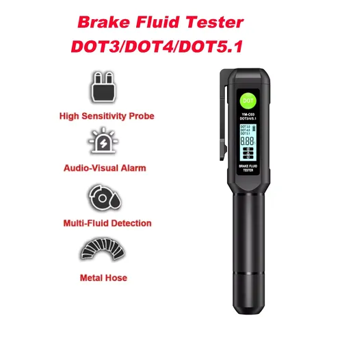 Auto Car Brake Fluid Liquid Tester Pen With Intelligent Display For DOT3/DOT4/DOT5.1 Brake Liquid Tester Diagnostic Tools