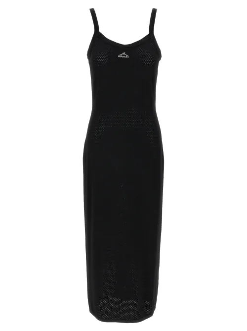 T By Alexander Wang Openwork Mesh Viscose Tank Top — Black