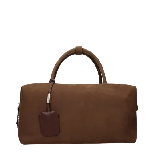 Max Mara Suede Top Handle Bag — Brown