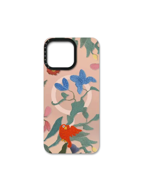 Bloom & Feather Soft Peach - iPhone 14 / Back Cover (Requires CASECESS Base Case for use)