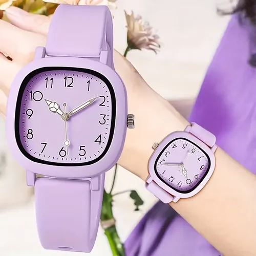 1/3/10PCS Fashion Silicone Band Women Quartz Watches Set Casual Arabic Dial Wristwatch for Girls Clock Reloj Hombre(Without Box)