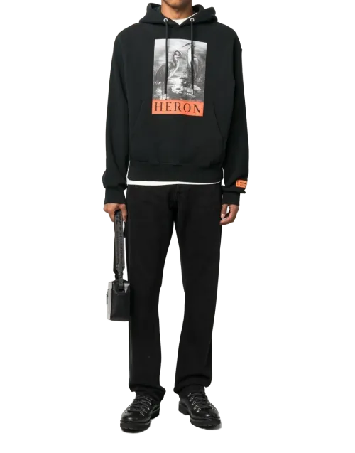 Heron Preston Logo-Print Hoodie — Black
