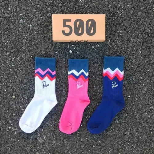3 Pairs/box Socks Mens Autumn Fashion Skateboard Sports Letter Embroidery Lovers White /Red /Blue Trend Hip Hop Cotton SocksT251209