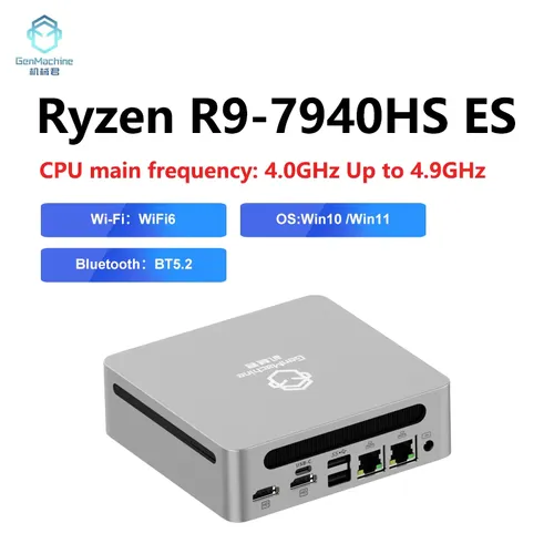 Genmachin AMD Ryzen7 7840HS Ryzen9 7940HS MINI PC Win11 DDR5 32GB 6400Mhz RAM M.2 2280 SSD WIFI6 BT5.2 Desktop pc game Computer