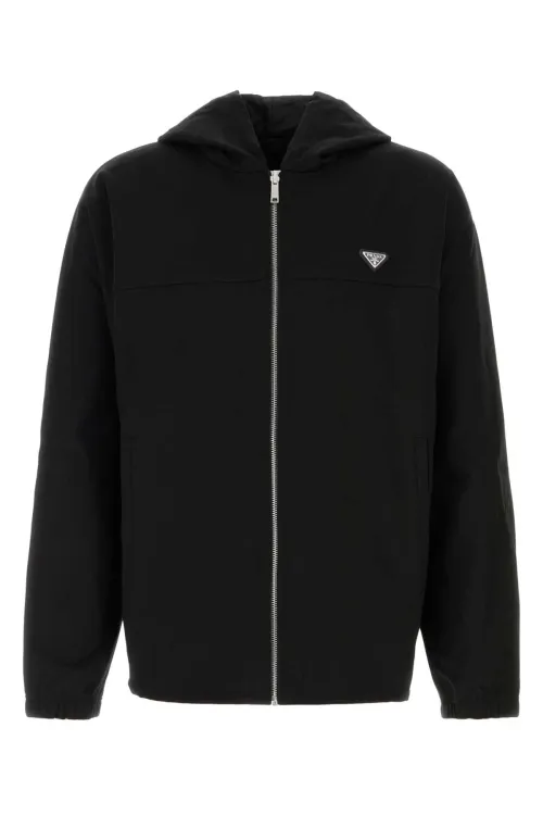 Prada Stretch Jersey Reversible Sweatshirt — Black