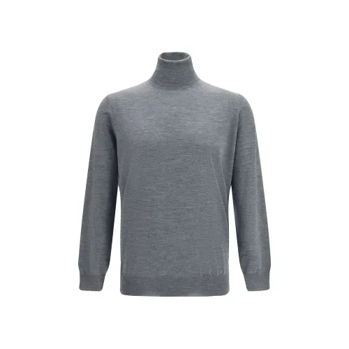 Brunello Cucinelli Wool Turtleneck Sweater — Gray