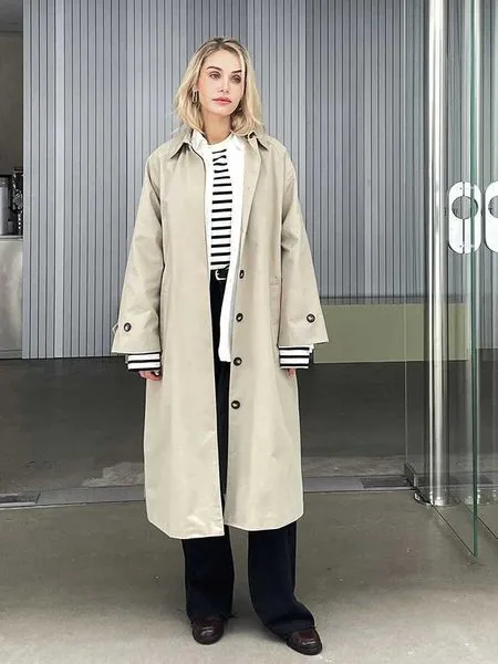2024 Autumn New design Runway Designer Leather Maxi Long Trench Coat With Belt Chic Female PU Windbreaker ClassicT251226