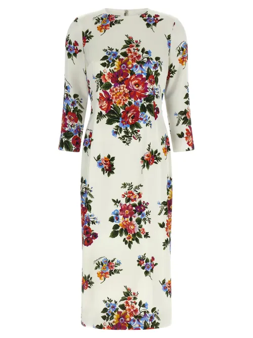 Dolce & Gabbana Mazzo di Fiori Dress — White