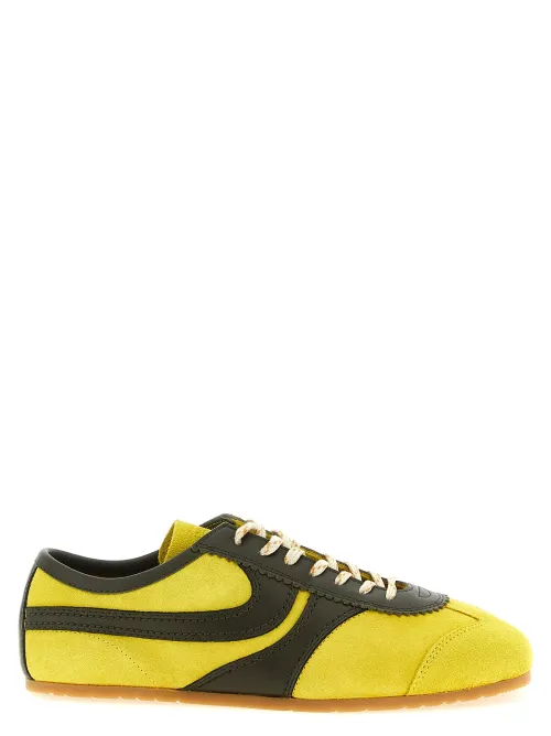 Dries Van Noten Calfskin Bicolor Sneaker — Yellow