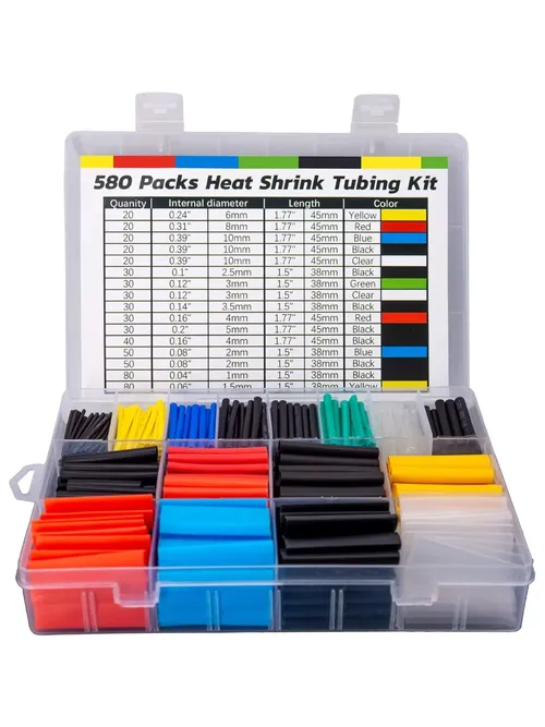 580/560Pcs Heat Shrink Tubing Kit EVA Material in 6 Colors 11 Sizes - Ideal for Electrical Insulation, Repairs, and Wire Conne