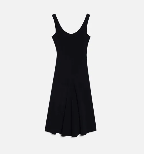 AMI Paris Godet Dress — Black