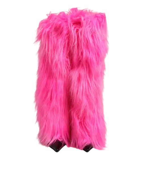 Dolce & Gabbana Faux Fur Boot — Pink