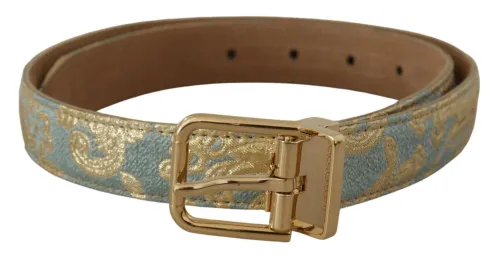 Dolce & Gabbana Jacquard Canvas Belt — Blue