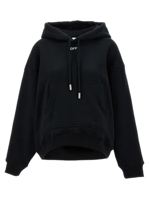 Off-White Cotton Logo Hoodie — Black