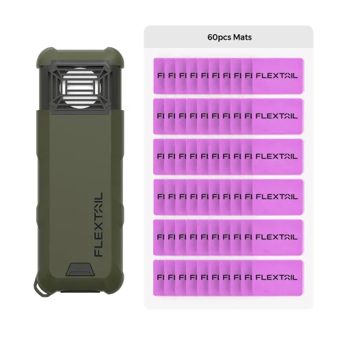 MAX REPELLER S - 2-in-1 Portable & Rechargeable Mosquito Repellent - Repeller+60pcs Mats (best value) / Green