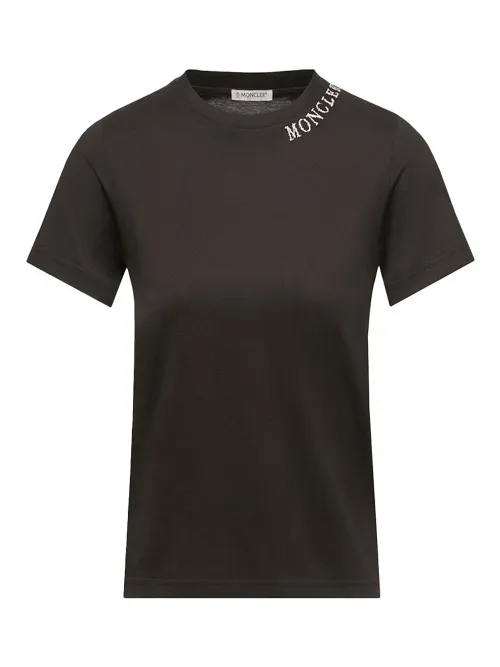 Moncler Embroidered Sketch Logo T-Shirt — Black