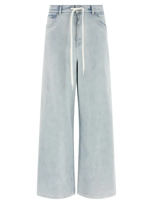 MM6 Maison Margiela Drawstring Waist Denim Jeans — Blue