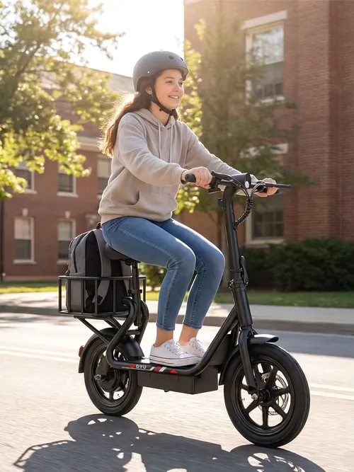 DYU C4 14 inch Folding Electric Scooter Mini E-Bike 500W Peak 20MPH 280Wh Battery Compact City Commuter E-Scooter Style UL2849