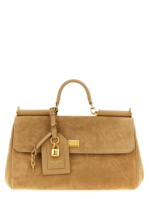 Dolce & Gabbana Sicily Shoulder Bag — Beige