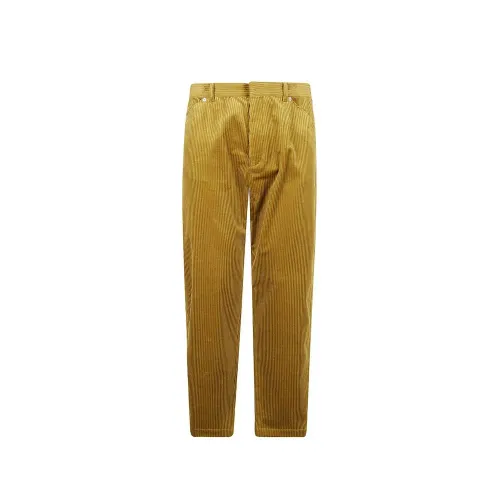 Prada Corduroy Cotton Trousers — Gold