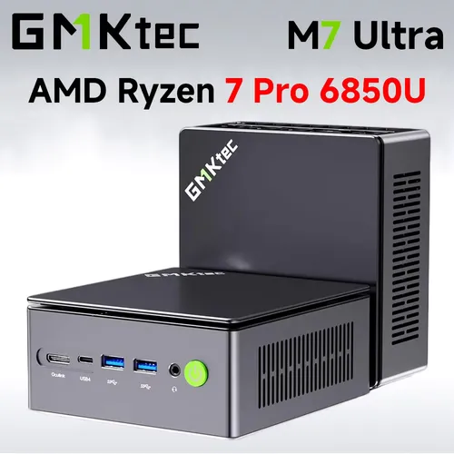GMKtec M7 Ultra MINI PC AMD Ryzen 7 PRO 6850U 2*DDR5 2*M.2 SSD WiFi6E BT5.2 2*2.5G LAN 2*USB4 OCulink MINI PC Gamer Computer