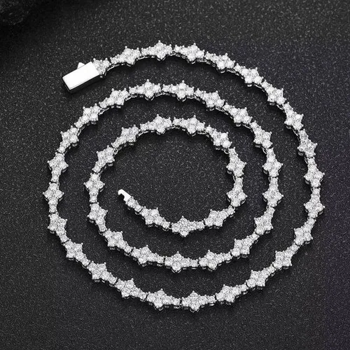 Luxury Hip Hop Chain S925 Silver Moissanite Cross Bracelet Moissanite Pendant Cross Necklace