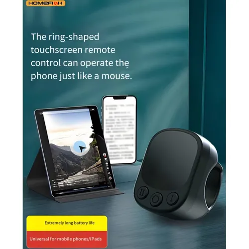 Mouse Ring Remote Control with Touchpad,Smart Automatic Screen Clicker Device,Continuous Clicker,Scrolling Ring Remote Control S