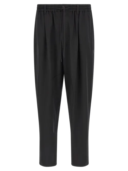 Y-3 Wide-Leg Drawstring Joggers — Black