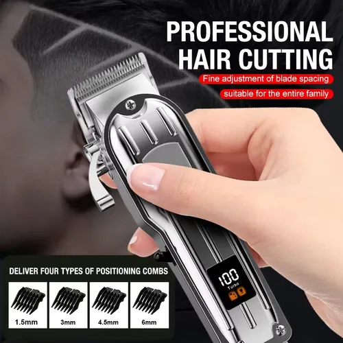 All Metal Blade Male Clipper, Electric Hair Clipper, Household Electric Hair Clipper, Hair Salon, High-Power Pet Clipper