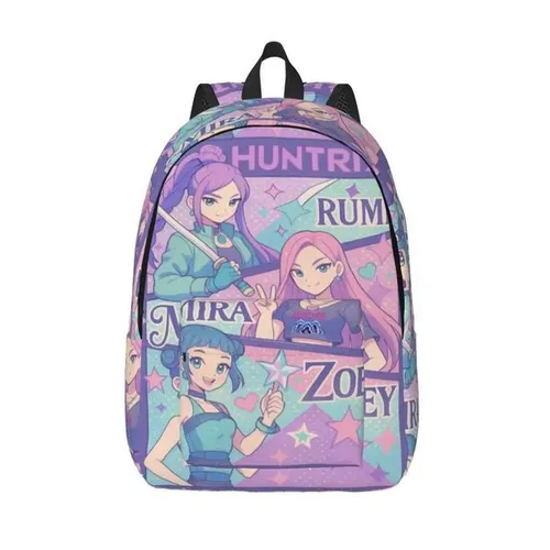 Huntrix Girls Kpop Demon Hunter Rumi Mira Zoey Retro Backpack Teen Large Backpacks Polyester Casual School Bags Travel RucksackW251113