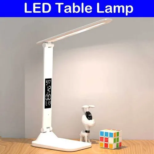 Folding Table Lamp USB Reading Touch Dimmable Eye Protection With Alarm Clock Thermometer LED Desk Lamp USB Charge Night Light XJ250703