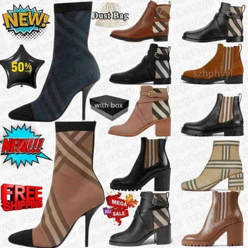 Designer womans Marshs Stamp Boots Black House Rain Boots Archive Beige panel Ankle Brown Armdales Ankle Chelsea Boots Elastic Boots Outdoor Birch Brown blue