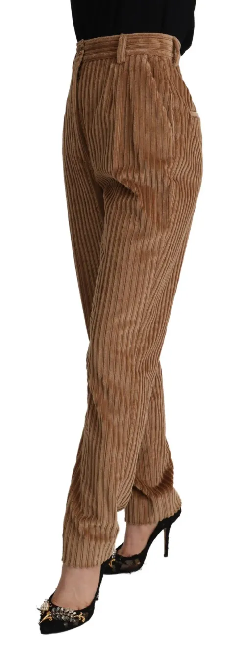 Dolce & Gabbana Corduroy Tapered Trousers — Brown