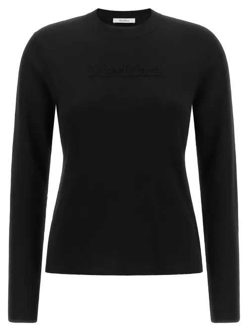 Max Mara Virgin Wool Crewneck Sweater — Black