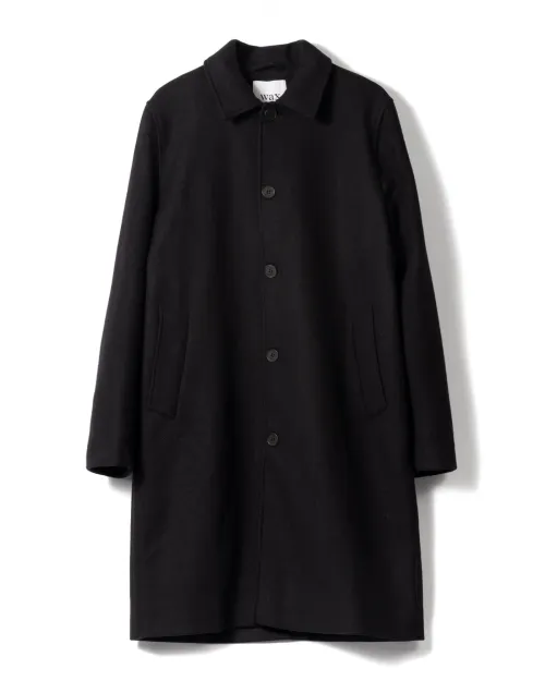 Wax London Wool Twill Coat — Black