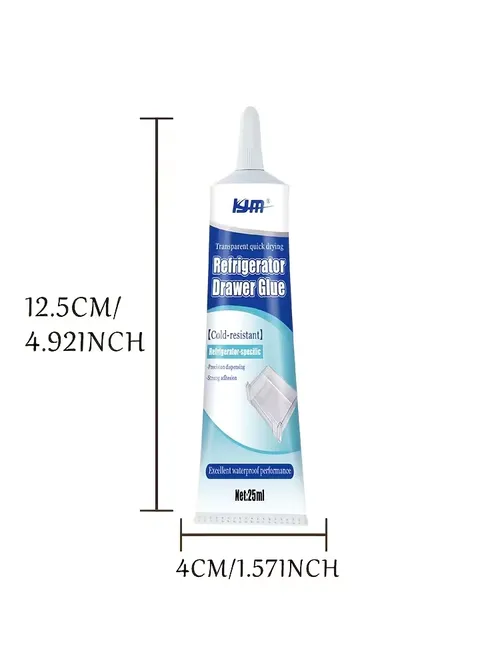 Refrigerator Repair Glue 25ML Cold Resistant Waterproof Adhesive for Fridge Drawer Door Seal Quick Drying for Plastic Glass