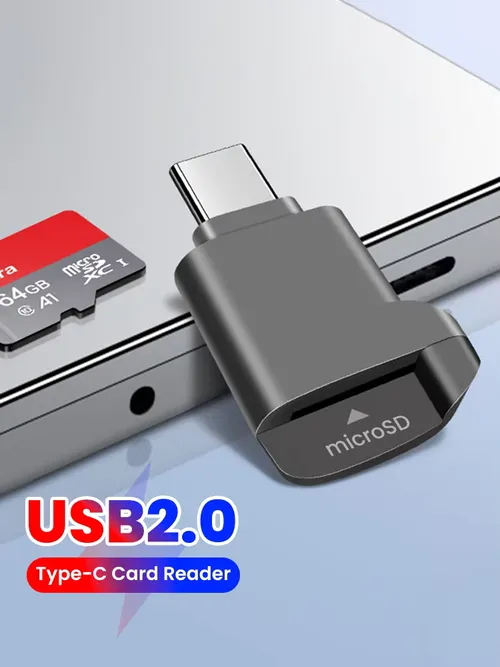 Type-C 2.0 Mini TF Card Reader External Storage Black Stretch for Memory Stick USB C 2.0 For Iphone 17 16 Mini TF Card Reader