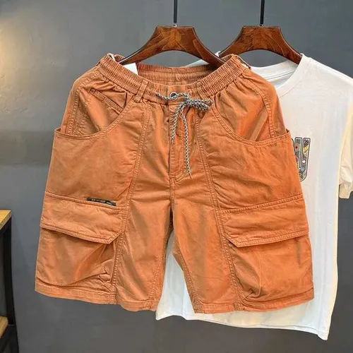 Retro Washed Distressed Workwear Shorts for Men Outdoor Sports Hiking Wear-Resistant Versatile and Elastic Sports Pants W250724