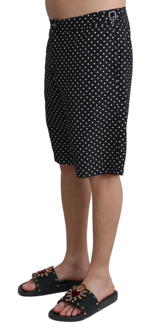 Dolce & Gabbana Polka Dot Swim Shorts — Black