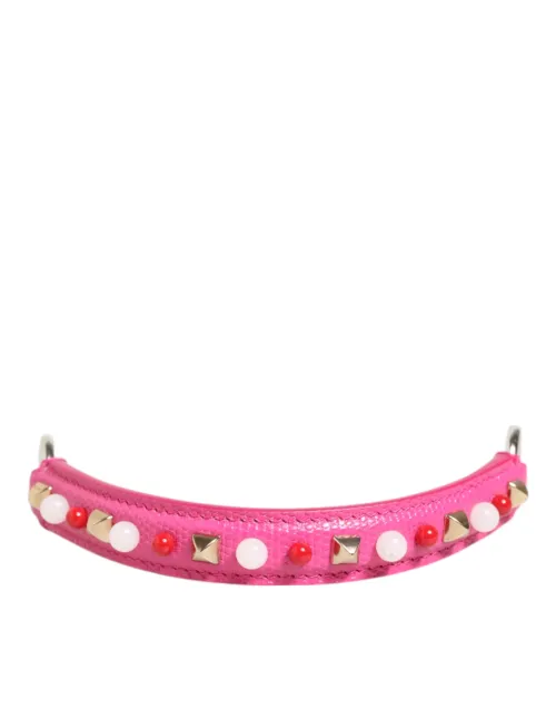 Dolce & Gabbana Embellished Leather Strap Shoulder Bag Handle — Pink