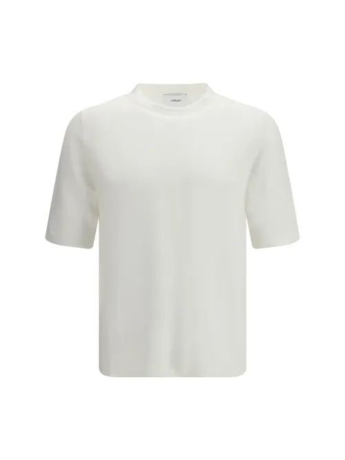 Lardini Linen and Cotton Knit T-Shirt — White