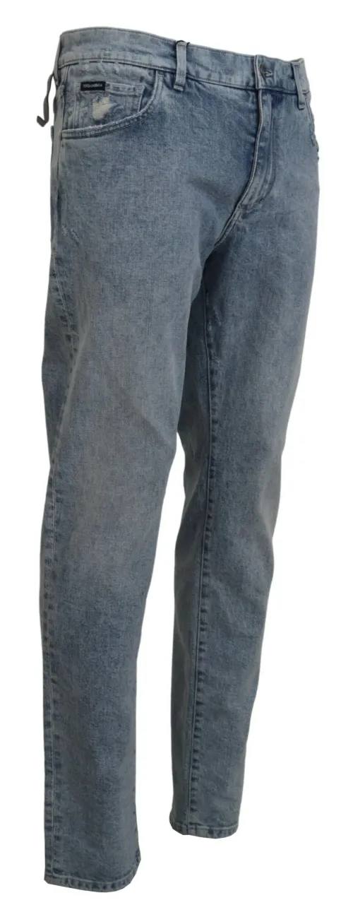 Dolce & Gabbana Light Blue Wash Denim Jeans — Blue