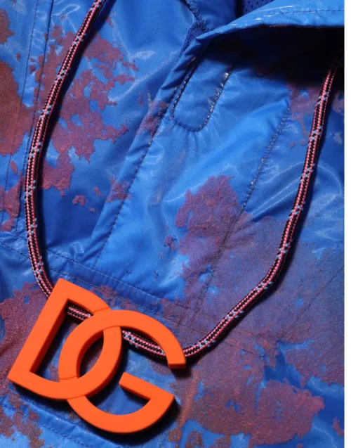 Dolce & Gabbana Tie-Dye Logo Hooded Sweatshirt — Blue