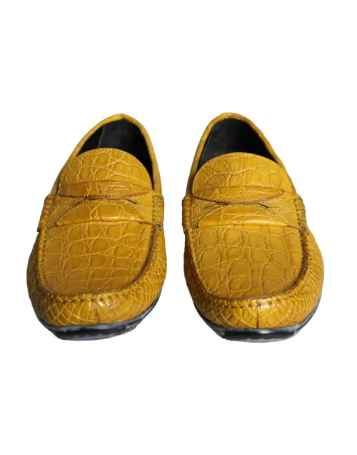 Dolce & Gabbana Caiman Leather Loafers — Yellow