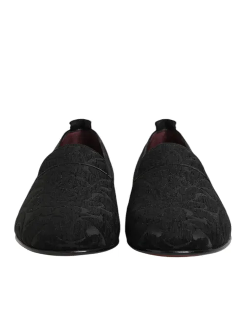 Dolce & Gabbana Brocade Slip-On Loafer — Black