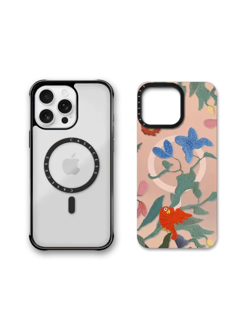 Bloom & Feather Soft Peach - iPhone 16 Pro Max / Base Case+Back Cover