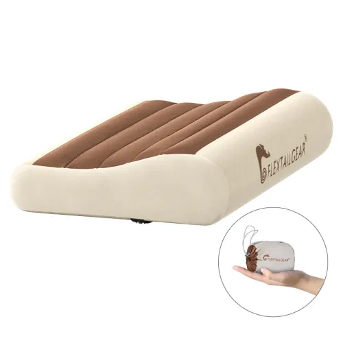 ZERO PILLOW - B Shape Inflatable Camping Air Pillow - Brown (Standard)